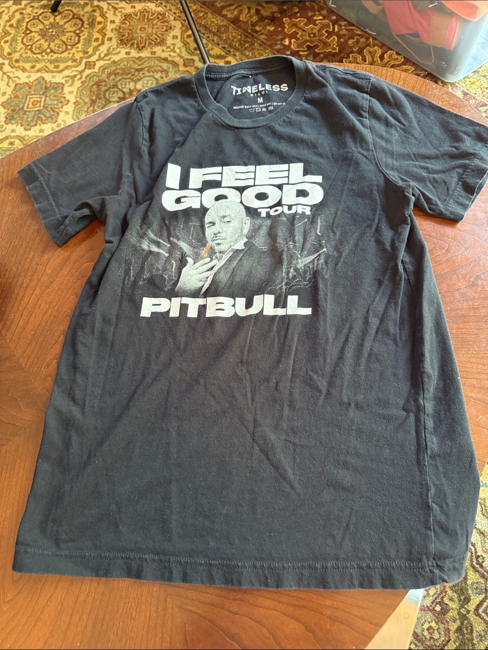 Pitbull 'I Feel Good Tour' Black Graphic Tee - Men